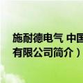 施耐德电气 中国投资有限公司（关于施耐德电气 中国投资有限公司简介）