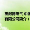 施耐德电气 中国投资有限公司（关于施耐德电气 中国投资有限公司简介）