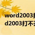 word2003打不开发送错误报告怎么办（word2003打不开）
