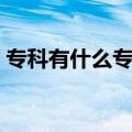 专科有什么专业好升本科（专科有什么专业）