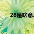 28是啥意思?（28什么意思网络语言）