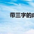 带三字的成语大全（带三字成语大全）