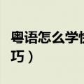 粤语怎么学快的技巧视频（粤语怎么学快的技巧）