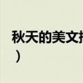 秋天的美文摘抄200字以上（秋天的美文摘抄）