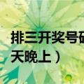 排三开奖号码今天开奖结果（排三开奖号码今天晚上）