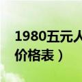 1980五元人民币旧币回收价格表（旧币回收价格表）