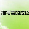 描写雪的成语四字成语大全（描写雪的成语）