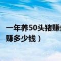 一年养50头猪赚多少钱猪价是公斤还是市斤（一年养50头猪赚多少钱）