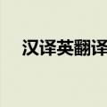 汉译英翻译器在线翻译（汉译英翻译器）