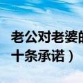 老公对老婆的十条承诺搞笑版（老公对老婆的十条承诺）