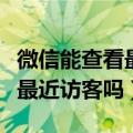 微信能查看最近访客吗怎么设置（微信能查看最近访客吗）