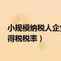 小规模纳税人企业所得税税率是多少（小规模纳税人企业所得税税率）