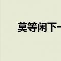 莫等闲下一句是什么（莫等闲下一句）