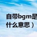 自带bgm是什么意思网络用语（自带bgm是什么意思）