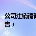 公司注销清算报告模板表格（公司注销清算报告）