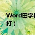 Word田字格怎么打拼音（word田字格怎么打）