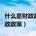 什么是财政政策及财政政策的工具（什么是财政政策）