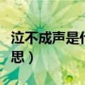泣不成声是什么意思解释（泣不成声是什么意思）