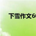 下雪作文600字初中（下雪作文600字）