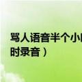 骂人语音半个小时录音在线播放对着猫咪（骂人语音半个小时录音）