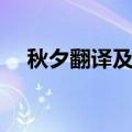 秋夕翻译及原文注释及翻译（秋夕翻译）
