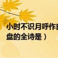 小时不识月呼作白玉盘这是哪首古诗（小时不识月 呼作白玉盘的全诗是）