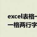 excel表格一格两行字怎样对齐（excel表格一格两行字）