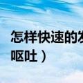 怎样快速的发烧还呕吐呢（怎样快速的发烧还呕吐）