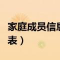 家庭成员信息调查表表格（家庭成员信息调查表）
