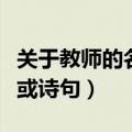 关于教师的名言名句或古诗（关于教师的名言或诗句）