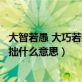 大智若愚 大巧若拙 大辩若讷 是什么意思?（大智若愚大巧若拙什么意思）