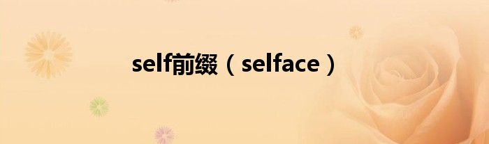 self前缀（selface）
