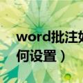 word批注如何设置自己文字（word批注如何设置）