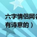 六字情侣网名有诗意的两个字（六字情侣网名有诗意的）