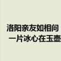 洛阳亲友如相问 一片冰心在玉壶的意思是（洛阳亲友如相问 一片冰心在玉壶的意思）