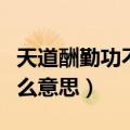 天道酬勤功不唐捐是什么意思（功不唐捐是什么意思）