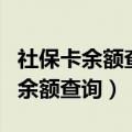 社保卡余额查询个人账户余额查询（个人账户余额查询）