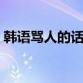 韩语骂人的话中文音译（韩语骂人的话大全）