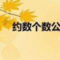 约数个数公式怎么理解（约数个数公式）
