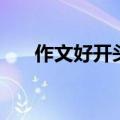 作文好开头好结尾初一（作文好开头）