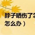 脖子晒伤了怎么办才能快速恢复（脖子晒伤了怎么办）