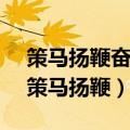 策马扬鞭奋蹄疾 乘势而上正当时什么意思（策马扬鞭）