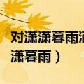 对潇潇暮雨洒天江所表达的内容是什么（对潇潇暮雨）
