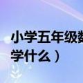 小学五年级数学学什么内容（小学五年级数学学什么）