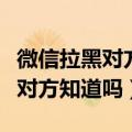 微信拉黑对方知道吗能微信提醒吗（微信拉黑对方知道吗）