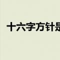 十六字方针是哪16个字（党的十六字方针）