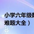 小学六年级数学难题大全及答案（六年级数学难题大全）