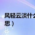风轻云淡什么意思解释一下（风轻云淡什么意思）