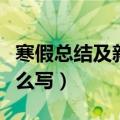 寒假总结及新学期计划怎么写（新学期计划怎么写）