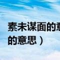 素未谋面的意思和妙不可言的意思（素未谋面的意思）